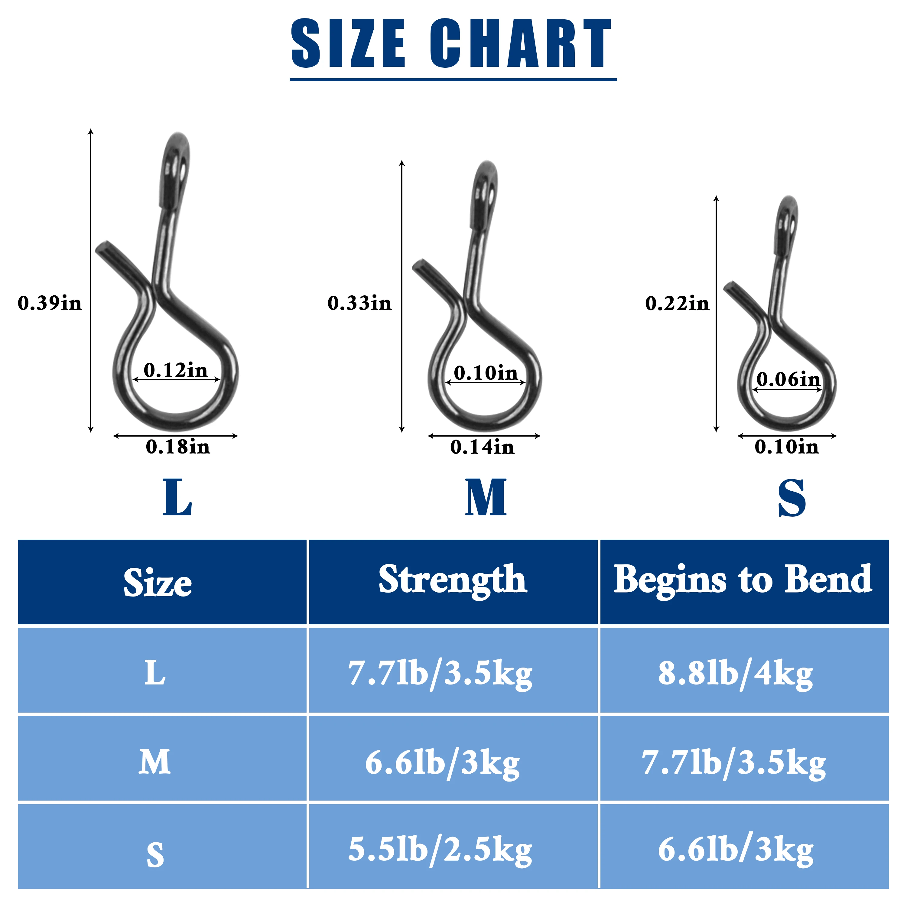 Juego de broches de pesca con mosca de cambio rápido para agua salada, conector de señuelo de gancho de acero inoxidable, conexión de Clip, trucha, Sunfish, 300 unids/lote por caja - imagen 3