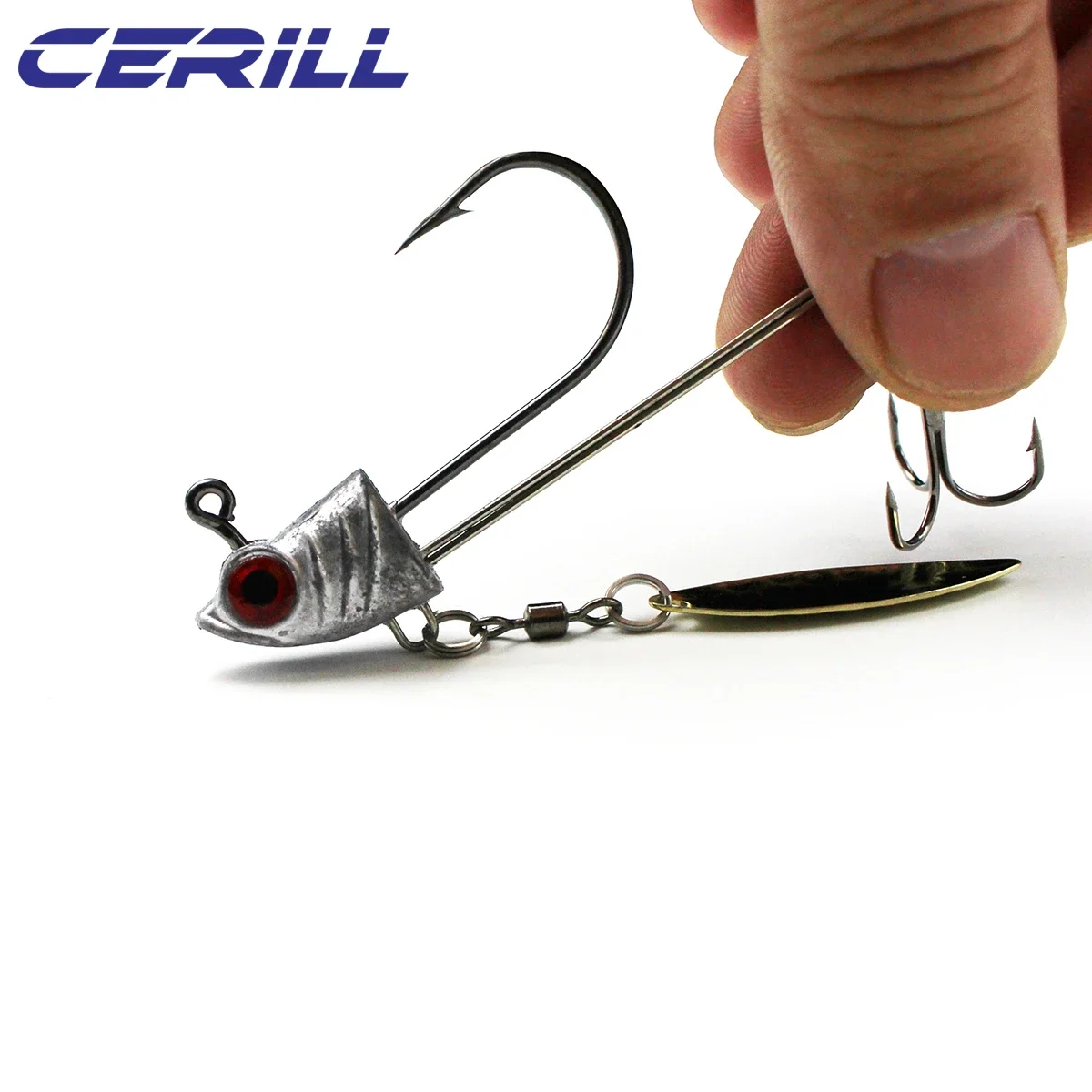Ceril-anzuelo giratorio de lentejuelas, señuelo giratorio, cuchara giratoria, anzuelo de cabeza de pesca triple, aparejo atrevido, cebo Artificial suave, 7g, 9g, 15g, 1 PC - imagen 4