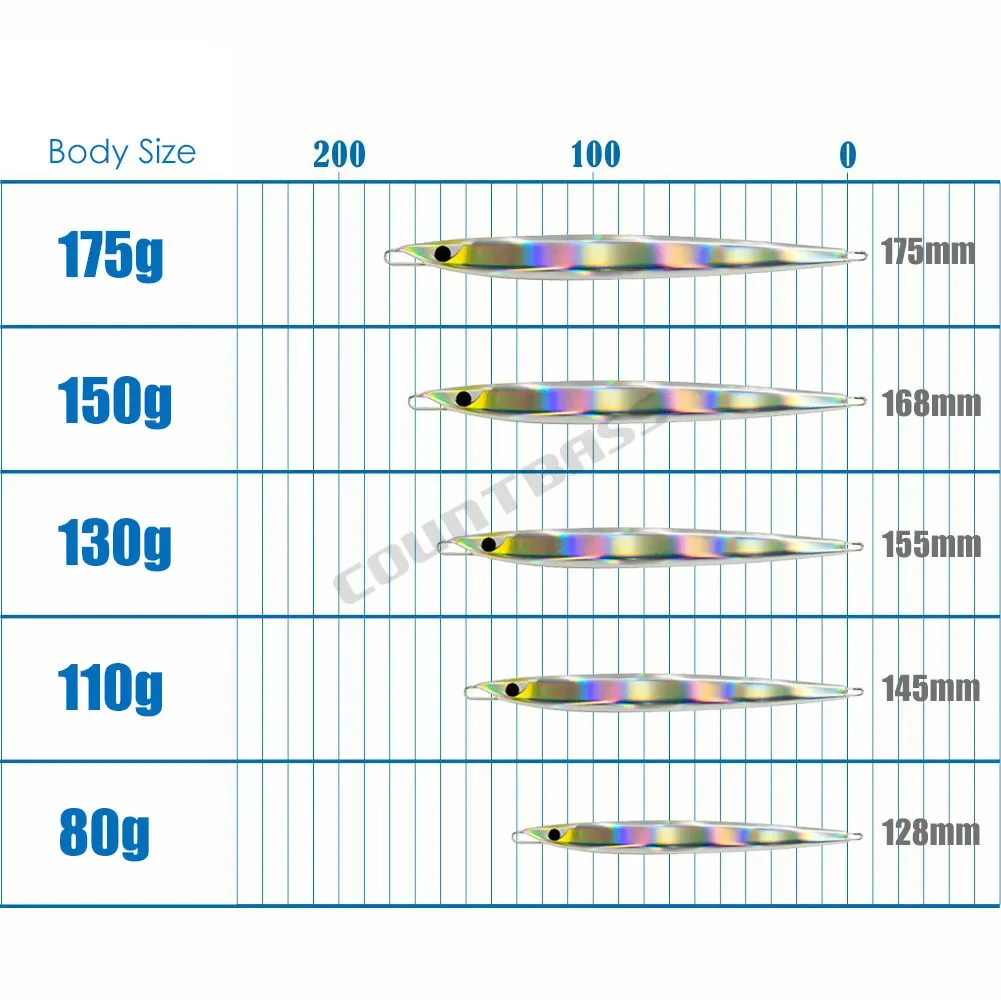 Countbass Lure Jigging profundo metal Cebo luminoso salado 80‑175 g - imagen 3