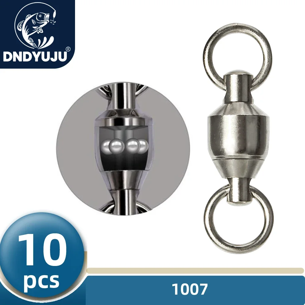DNDYUJU 10 Uds conector de pesca de acero inoxidable rodamiento giratorio accesorios de pesca rodamiento de bolas giratorio potente aparejos de anzuelo