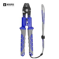 Booms Fishing XW40 alicates de prensado de pesca alicates de pesca de acero rico en carbono herramienta de prensado líder de cuerda de alambre herramientas de prensado de 10,6 pulgadas