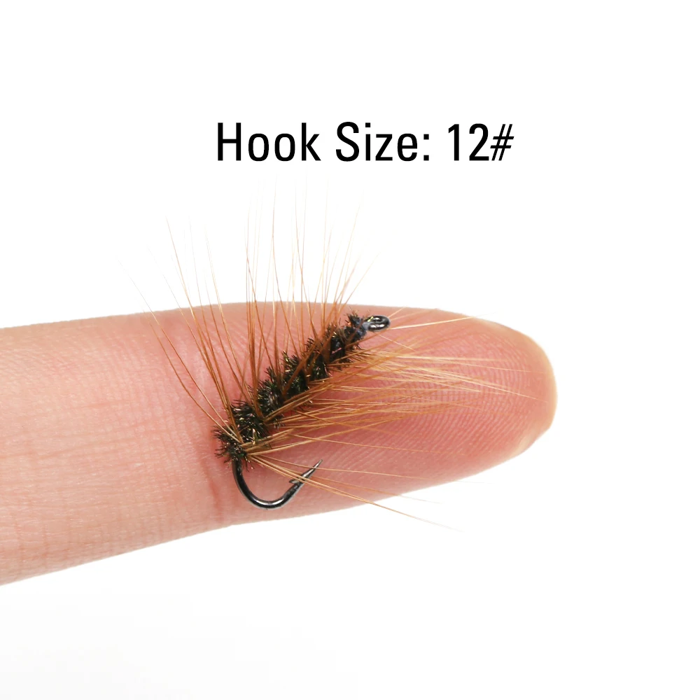 ICERIO-señuelo de pesca con mosca de trucha, 10 piezas, Griffith's Gnat Dry Flies, #12