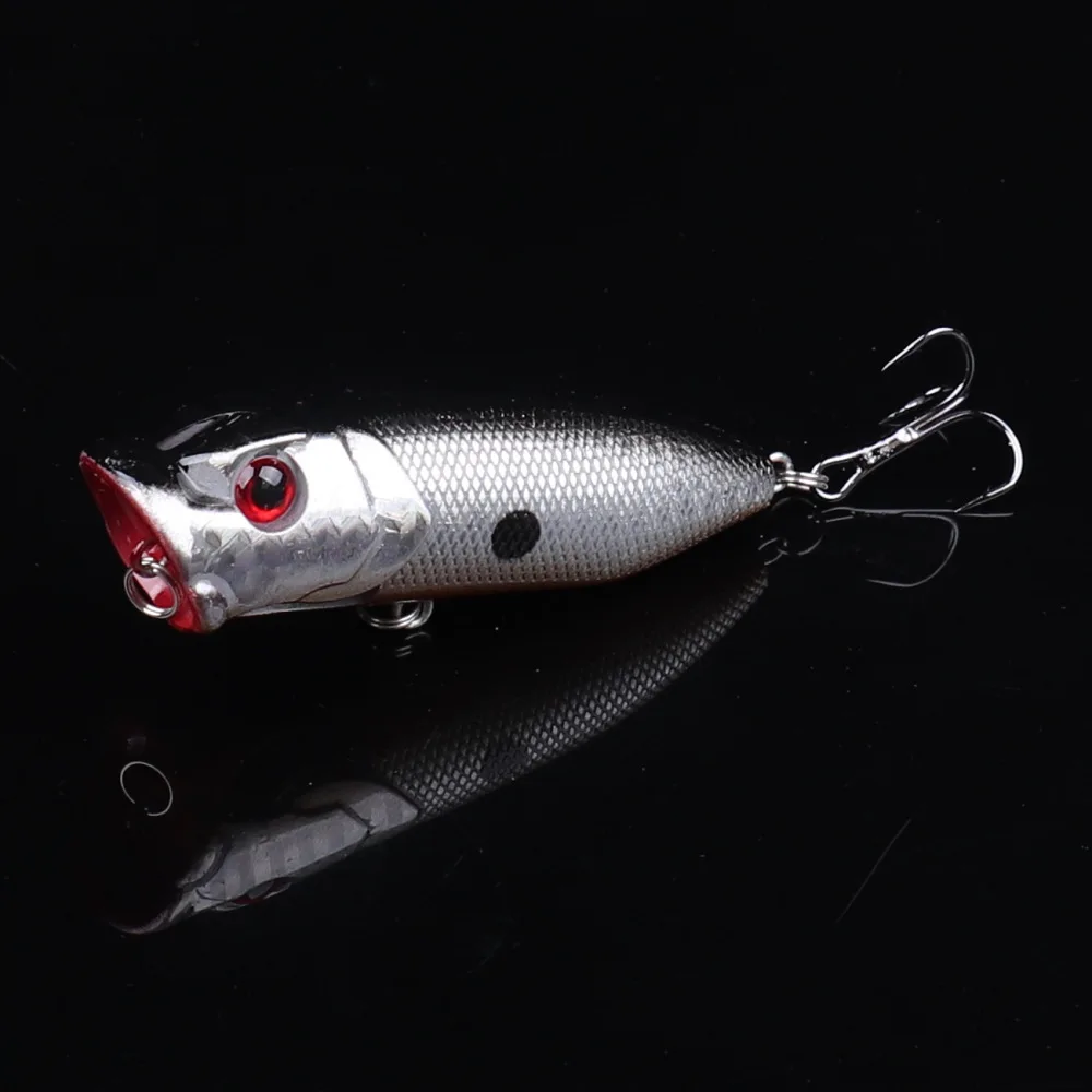 1 Uds. Señuelos de pesca cebo Popper de agua superior 6,5 cm 12g cebo duro Wobblers artificiales aparejos de pesca de plástico con 6 #   Ganchos - imagen 4