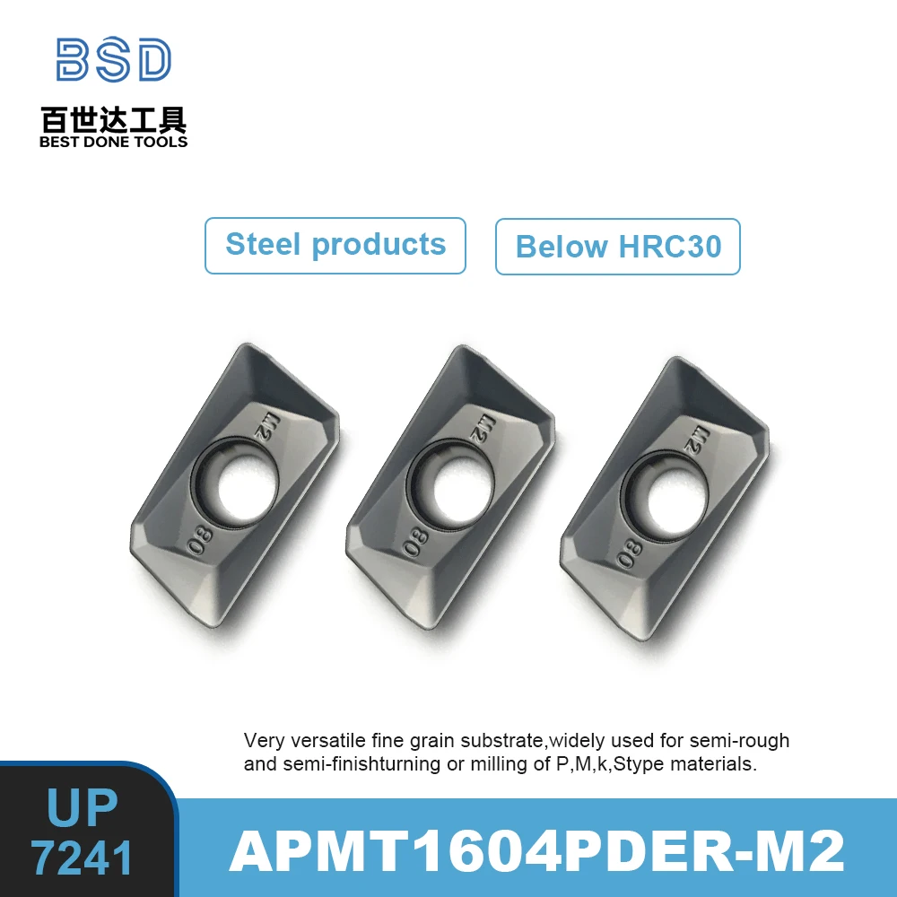 Insertos de fresado de carburo recubiertos CVD | APMT1604PDER-M2 para fresado de hombros con súper acabado | Listo CNC para aluminio y aleación - imagen 3