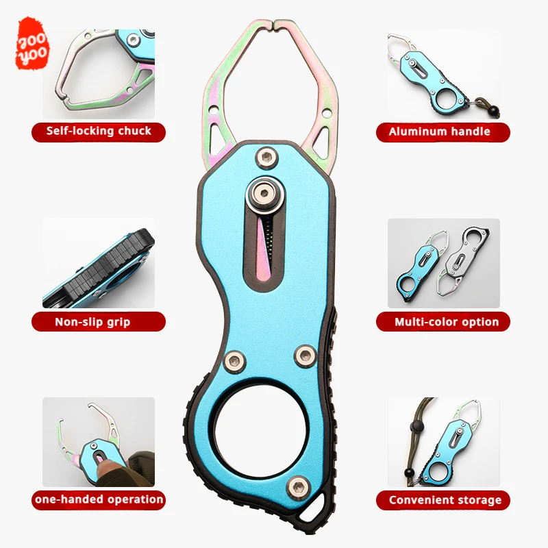 Mini controlador de pescado con agarre de pescado, alicates de microcontrol Luya de acero inoxidable para quitar el gancho, abrazadera para la boca, agarrador de peces portátil - imagen 3