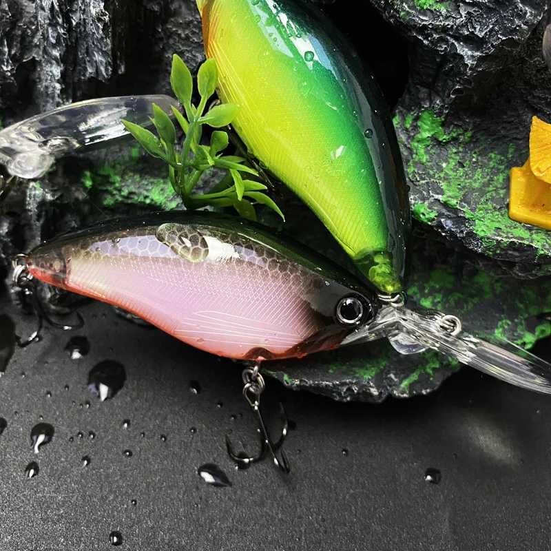 18g 70mm venta al por mayor Crankbait Topwater Pesca Wobbler lubina cebos duros artificiales Deed buceo Minnow Swimbait equipo de Pesca - imagen 4