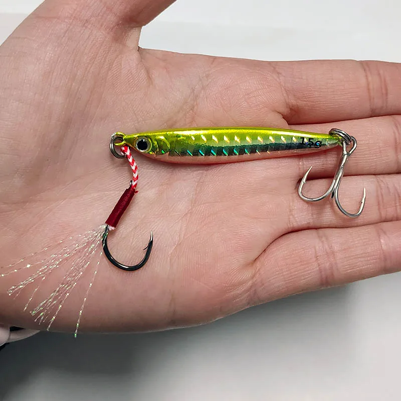 Señuelo de pesca con plantilla de Metal en forma de S, cebo duro para curricán, aparejos de pesca de lubina, Jigging de trucha, plantillas de anzuelo sin asistencia, 15g, 5,5 cm, 1 ud. - imagen 2