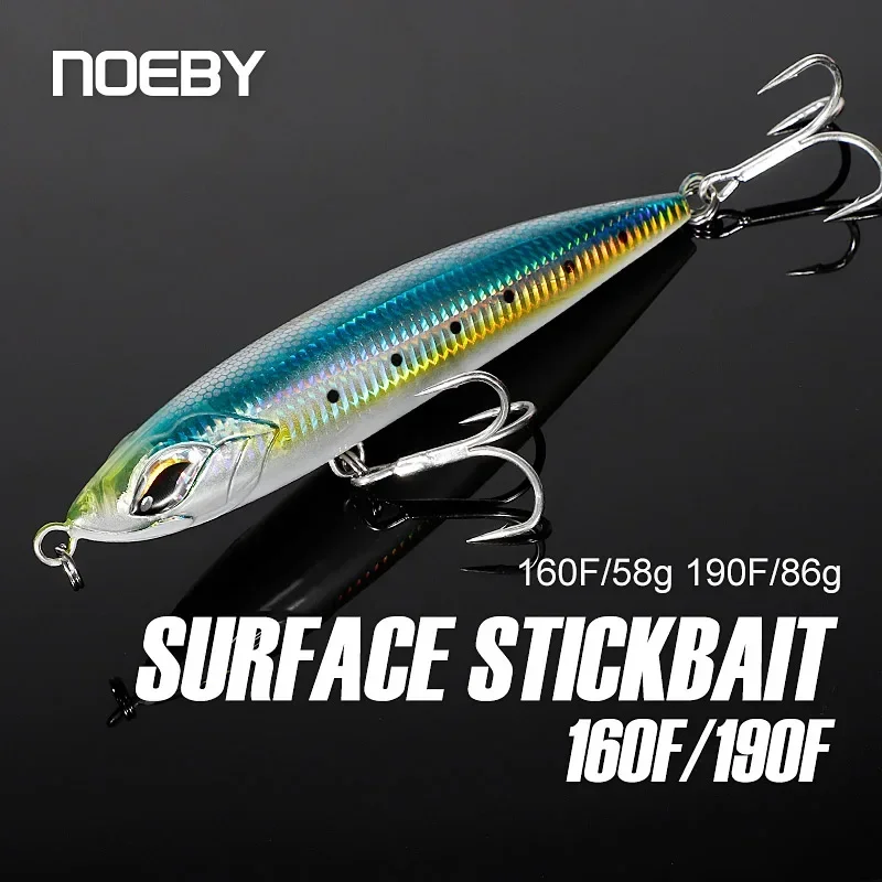 Noeby 16cm 58g 19cm 86g lápiz grande Stickbait señuelo de pesca superficie de curricán flotante cebo Artificial para GT mar barco señuelo de pesca - imagen 3