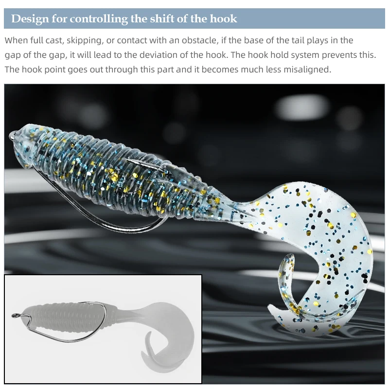 MEREKING-señuelo de pesca Flapper Grub, fácil de usar, cebo extremadamente eficaz, 77mm, 6g, señuelos blandos, cebo de plástico Artificial de silicona - imagen 4