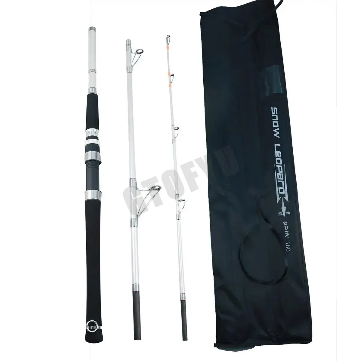 Caña de pescar portátil para balsa de barco, señuelo giratorio superduro de 20kg, caña de pescar de carbono de 1,8 M, 2,1 M, 2,28 M, caña de pescar Jigging Trolling - imagen 5