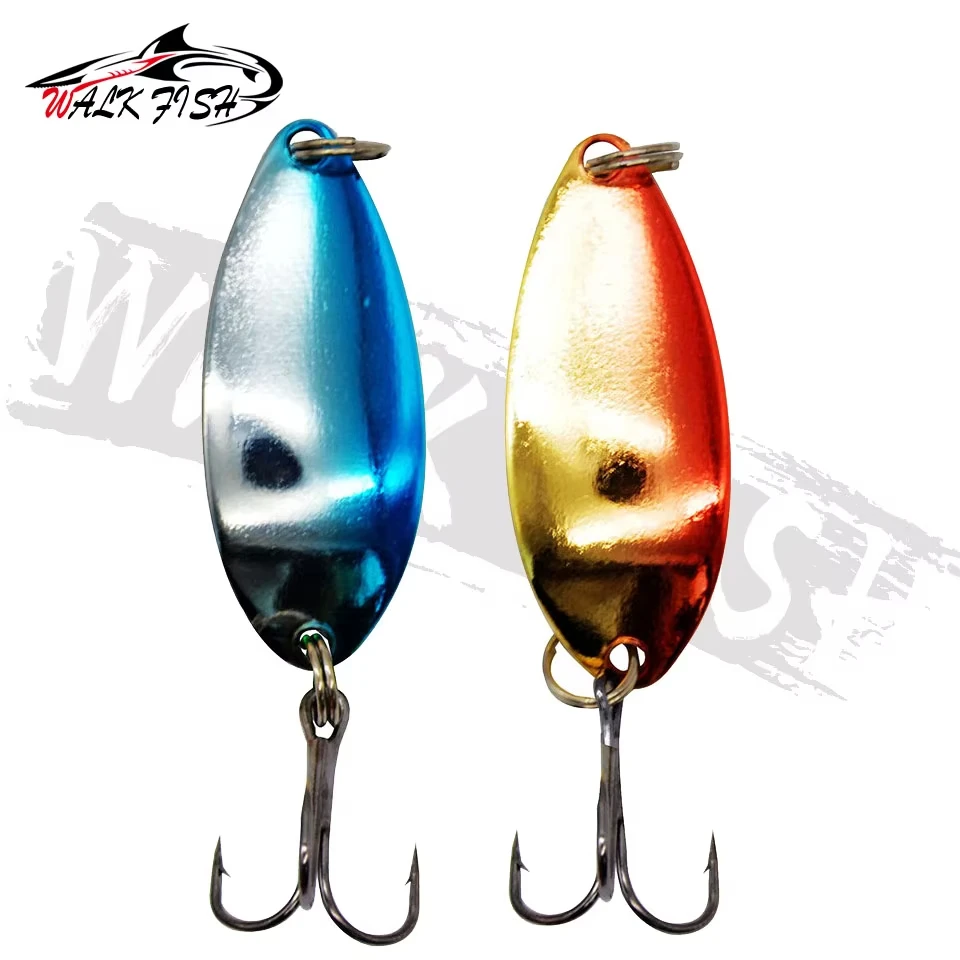WALK FISH-señuelo de pesca con cuchara, Spinner de colores con lentejuelas, boca volteada de Metal, lubina, boca de caballo, cebo Artificial duro, 4,5g - imagen 4