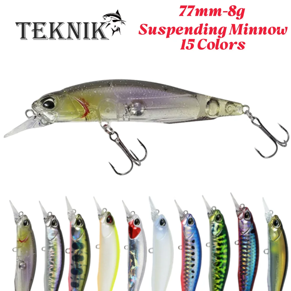 1 Uds Jerkbait pececillo suspendido Duo Real Rozante 77SP Señuelos de Pesca 77mm 8,4g cebos duros artificiales para Pesca Bluegill Walleye