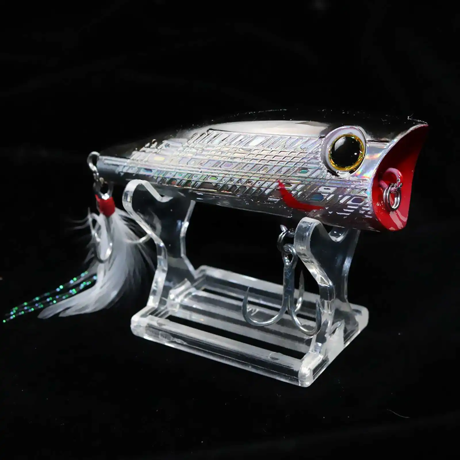 1 Uds 8cm 19g Señuelos de pesca Topwater señuelo Popper Crankbait Minnow cebos de manivela para natación - imagen 5