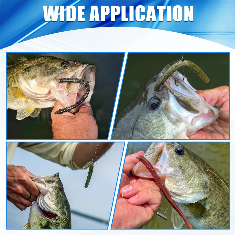 30 Uds. Anzuelos de aparejo loco sin malezas, anzuelos de pesca de acero rico en carbono para lubina, anzuelos largos Neko anticolgante para aparejos locos, señuelo de gusano - imagen 5