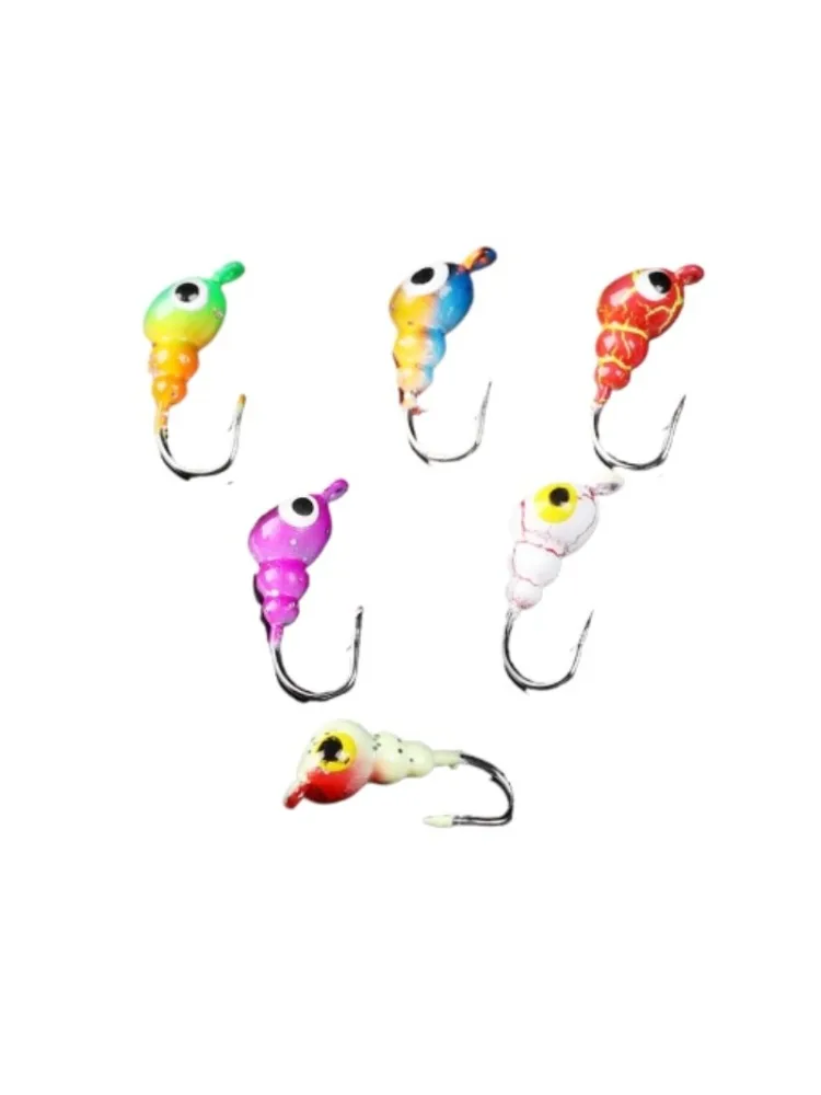 New18PCS-señuelo de pesca en hielo de invierno, cebo Artificial suave, 0,5 ~ 1,8g, cabeza de plantilla de colores en forma de hormigas, pequeño anzuelo de pesca en hielo para señuelo, gusano - imagen 3