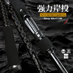 Todas las cañas de pescar FUJI Jigging de fibra de carbono, caña de pescar giratoria Popping, 2,7 m3,0 m, 3,2 m, 3,6 m, señuelo, 10-80g, caña de barco para lubina