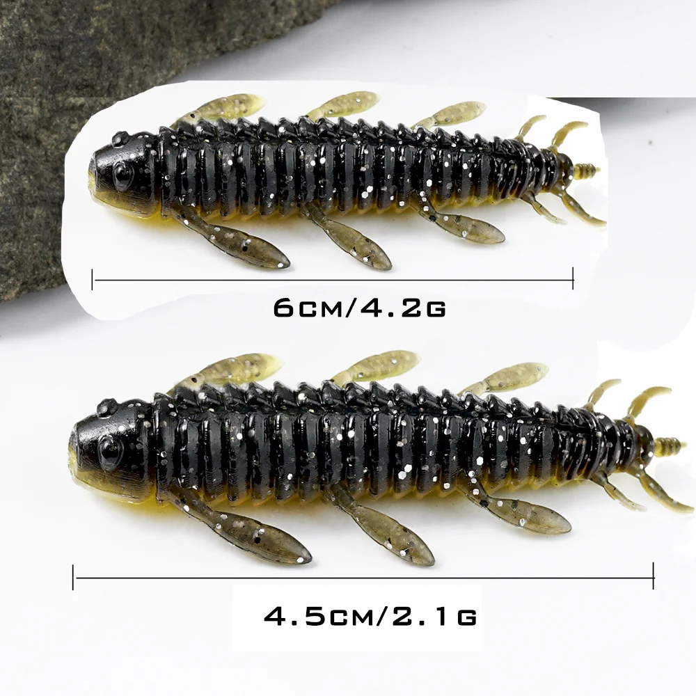 SUNMILE-cebo de palo de 4,5/5,5 cm, señuelos de plástico blando y pesado, cebo Artificial de gusano, señuelo de sábalo de silicona para pesca de lubina - imagen 5