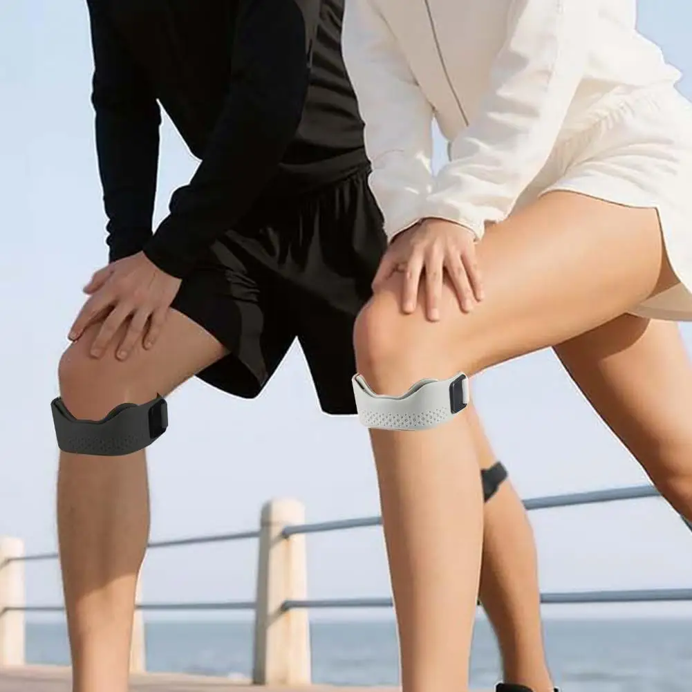 Correa de soporte para tendón rotuliano para hombre y mujer, rodillera de baloncesto, tenis, gimnasio, Fitness, estabilizador para aliviar el dolor, rodillera de silicona - imagen 2