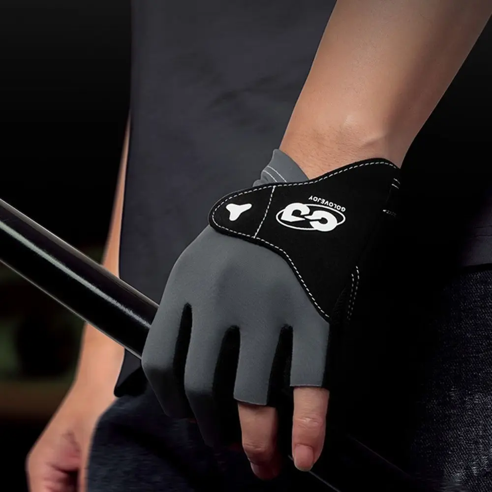 Guante de billar portátil para mano izquierda, antideslizante, transpirable, medio dedo, elástico, para billar, accesorios de Fitness - imagen 2