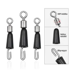 Accesorios de pesca de carpa de 20 piezas, giratorios de cambio rápido, rotación de alta velocidad, flexibilidad, giratorio a presión para aparejo de pelo, aparejos de conector