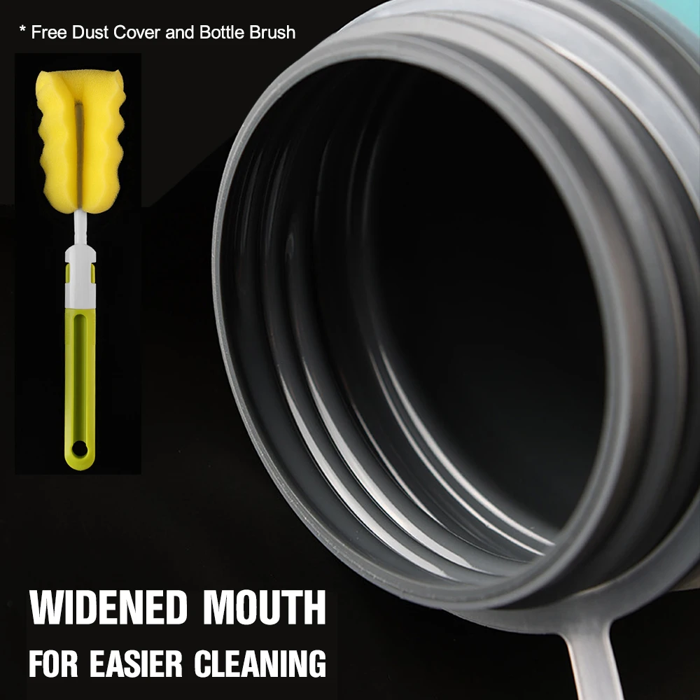 Botella de agua de plástico aislada para bicicleta de montaña, botella de agua sin BPA para deportes de ciclismo, botella de agua deportiva con cubierta antipolvo - imagen 5