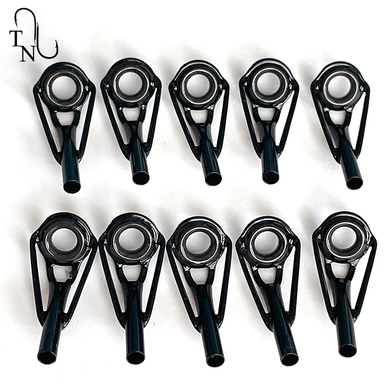 Kit de reparación para pesca, accesorios de repuesto, TN103, 10 piezas, Fuji BPOT, Punta Negra brillante, guía superior 6 #-2,2 - imagen 2