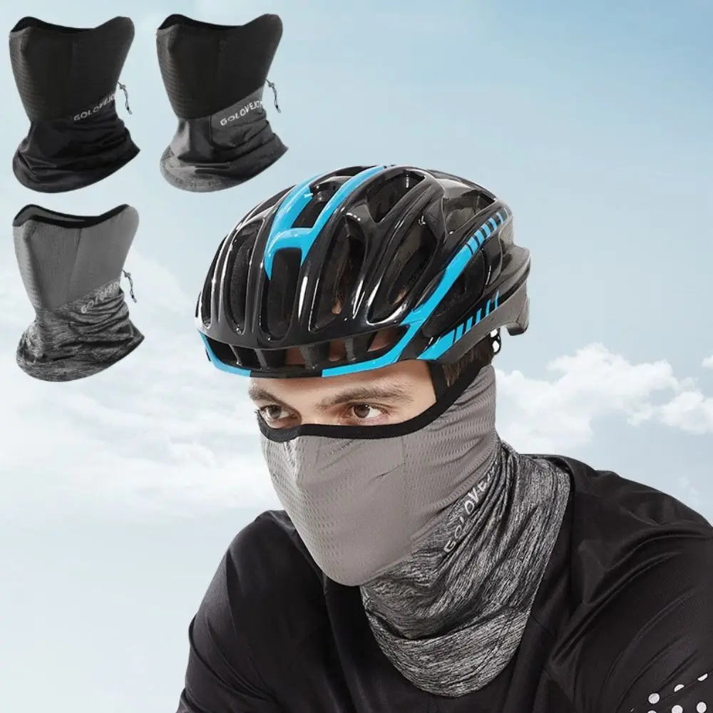 Máscara de protección solar fresca, máscara de ciclismo transpirable de seda helada, bufanda facial de secado rápido absorbente para el sudor - imagen 4