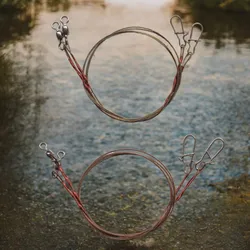 2 unids/set hilo de pescar de acero 20/30/40/70cm fuerte soporte de alambre de acero líder correa de pesca accesorio de pesca al aire libre portátil