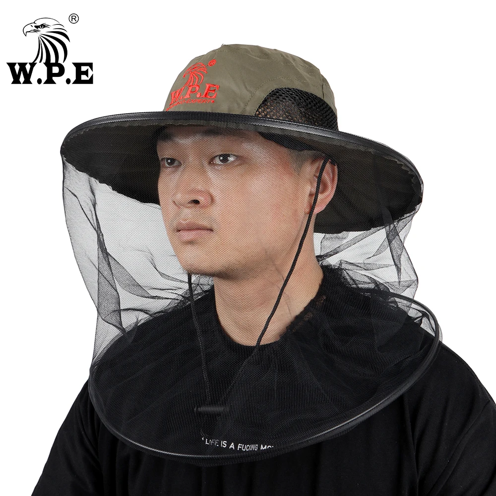 W.P.E gorra de pesca pesca al aire libre mosquitera antiinsectos pesca de carpa aparejos de pesca al aire libre máscara de red de pesca - imagen 4