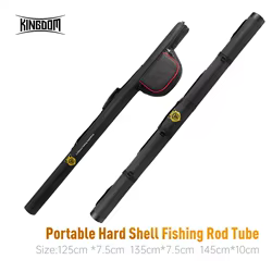 Kingdom-funda portátil para caña de pescar, bolsa portadora de carrete de caña de pescar de gran capacidad, carcasa dura, aparejos de caña multiusos, 125/135/145cm