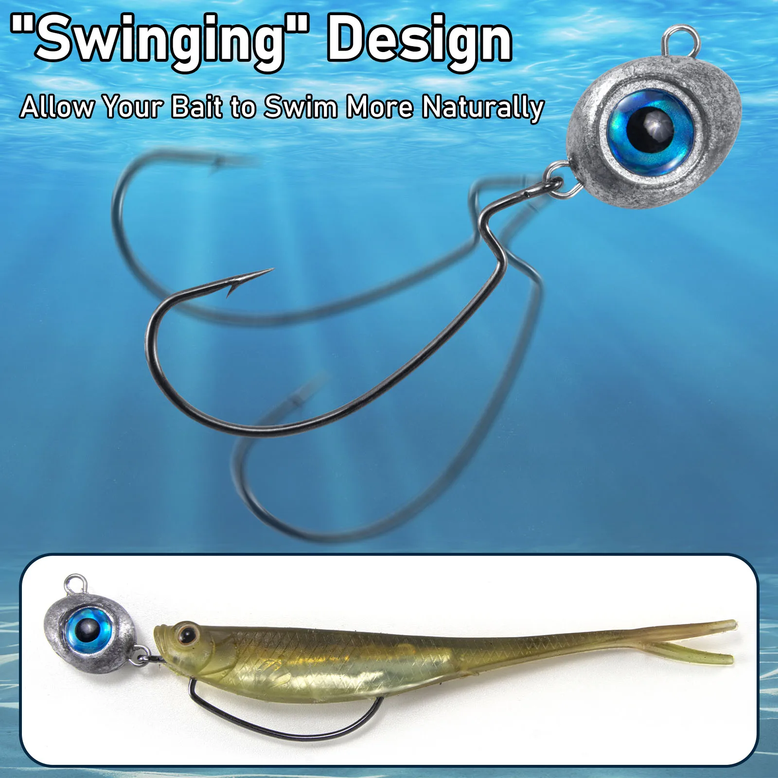 5/10 Uds Swimbait Jig Heads Bass Fishing Jig Texas Jig sin malezas EWG ganchos señuelo de pesca de agua dulce Jig Head Hook Shaky Jig 5g-14g - imagen 4