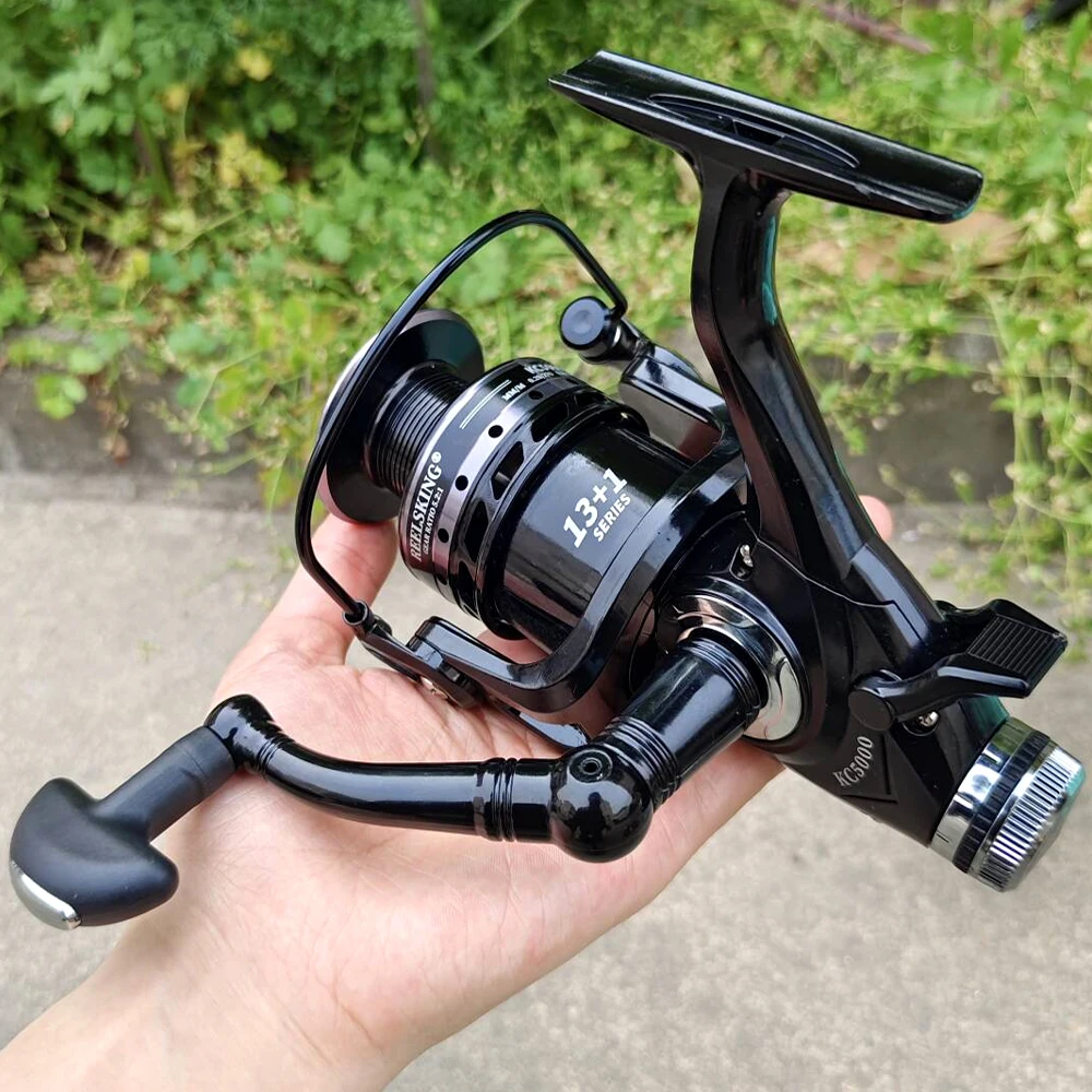 Carretes de pesca giratorios, freno doble delantero y trasero rápido, serie 3000-6000, bobina de pesca de carpa de agua dulce para exteriores, relación de velocidad 5,2: 1 - imagen 5