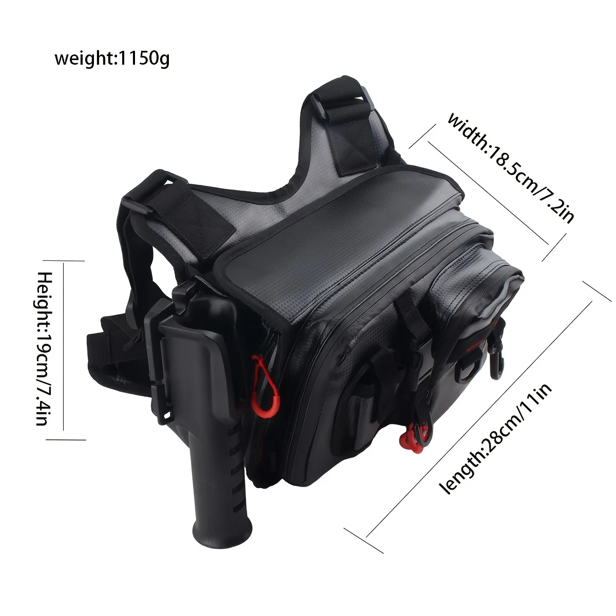 Bolsas de pesca multifuncionales, bolsa de aparejos de pesca, mochila de almacenamiento con eslinga de un solo hombro con soporte para caña de pescar - imagen 2