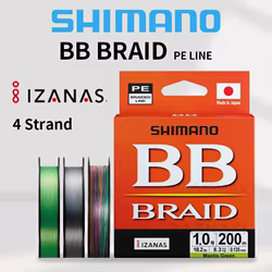 2025 SHIMANO línea de pesca de 4 hebras BB BRAID 150M/200/300 X4 PE líneas de pesca trenzadas hechas en Japón de alta resistencia y suave