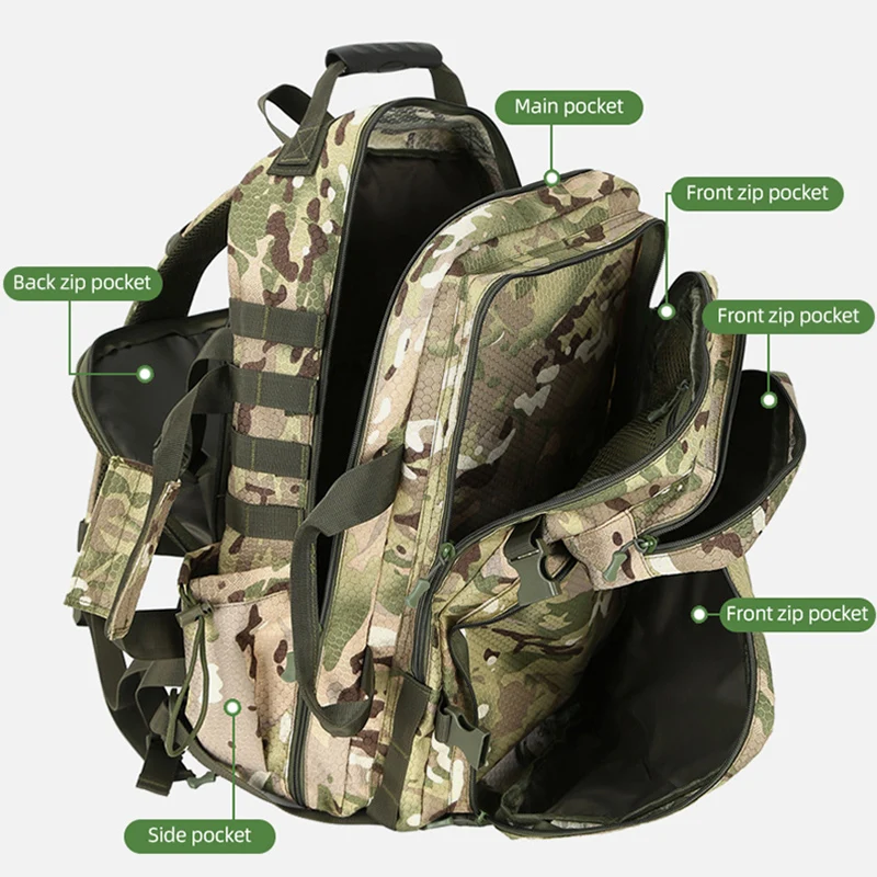 Mochila táctica de escalada con zapatos, mochila de equipaje de viaje, bolsa de ciclismo para senderismo al aire libre, bolsa de almacenamiento para deportes, caza y pesca - imagen 4