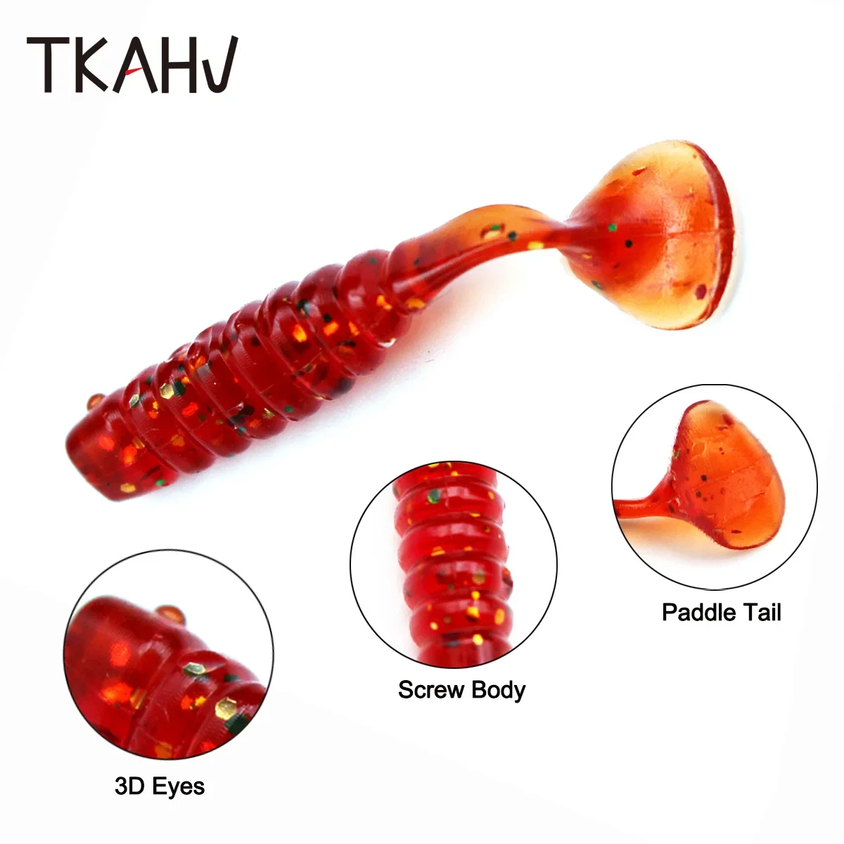 TKAHV-señuelo suave de pesca, cebo de 35mm, plantilla de sábalo, Wobblers, Swimbait, silicona Artificial, fuerte atracción para carpa lubina, 10 unids/lote por bolsa - imagen 5