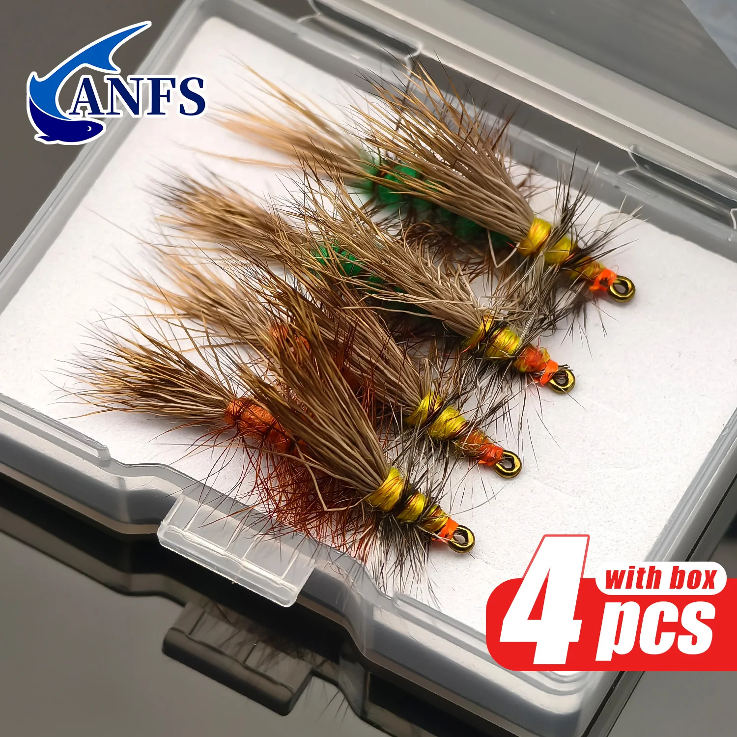 ANFS mosca seca Caddis para trucha con estimulador de emergentes - imagen 2