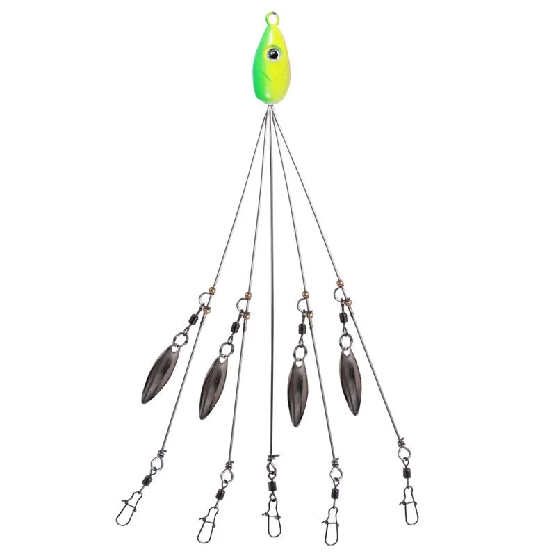 21,5 cm 18g Alabama paraguas aparejo de pesca señuelo señuelo de pesca inoxidable Snap giratorio Spinner aparejos de pesca de mar - imagen 5