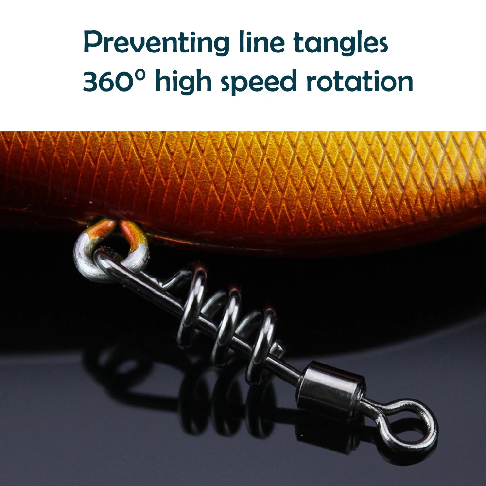 20 piezas de pesca giratorio, Pin de bloqueo atornillado, conector de señuelo de pesca, anzuelos de manivela, hebilla rápida, accesorios de pesca - imagen 4