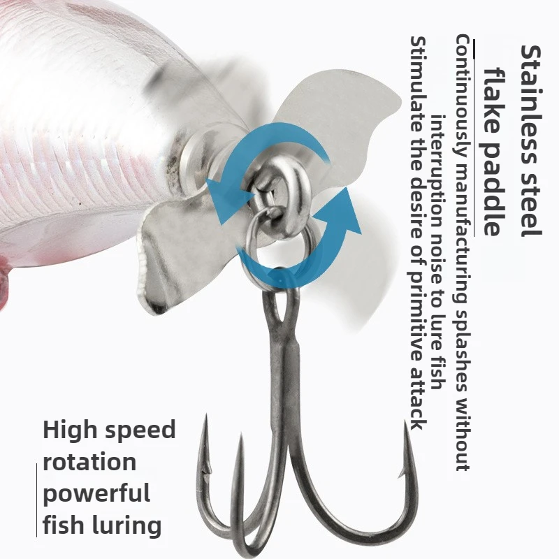 Señuelos de pesca con hélice para Tractor Topwater, 5,5 cm, 10g, Wobbler de vibración flotante, cebo duro Artificial, equipo de pesca - imagen 4