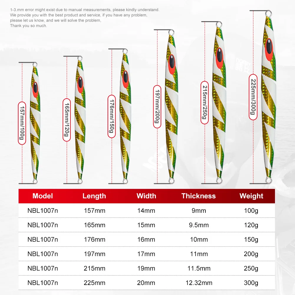 NOEBY Speed Metal Jig 100g 120g 150g 200g 250g 300g señuelo de Jigging en alta mar cebo duro Artificial barco aparejos de pesca de mar plantillas - imagen 3
