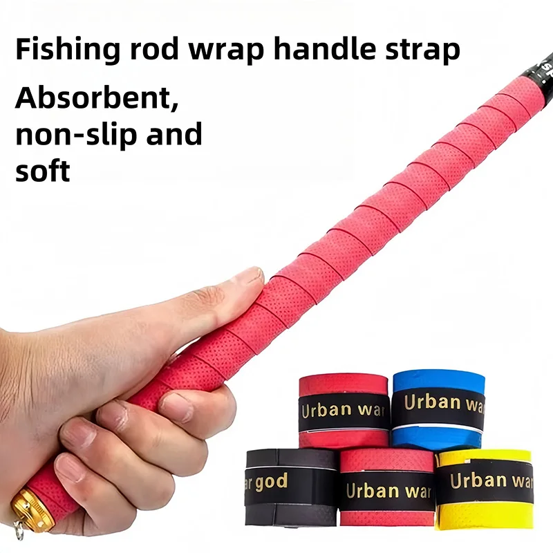 Cinta absorbente de sudor con agarre definitivo, antideslizante de alto rendimiento para cañas de pescar y raquetas, duradera, de secado rápido, 5 uds.