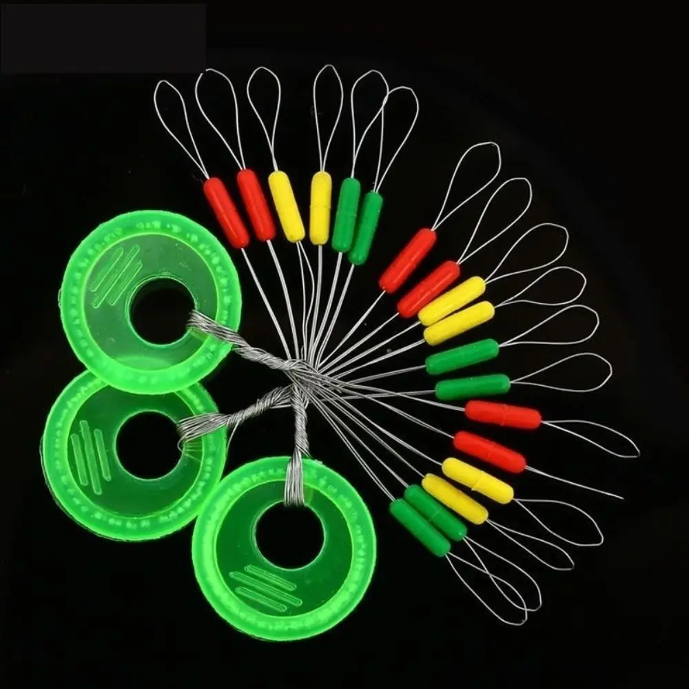 600 Uds 100 grupos línea accesorios de aparejos pesca Bobber tapón flotador suministro de pesca frijol de goma suave colorido frijoles espaciales - imagen 3