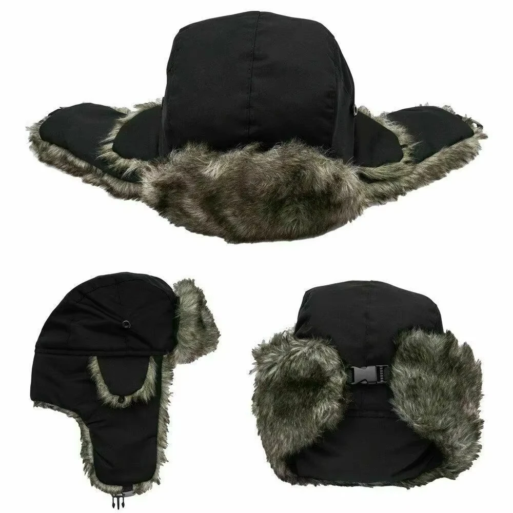 Botas de piloto de invierno para hombre, almohadillas para los oídos, gorro de esquí cálido e impermeable, gorro de bomba, sombrero de pesca al aire libre, sombrero con protección para los oídos - imagen 5