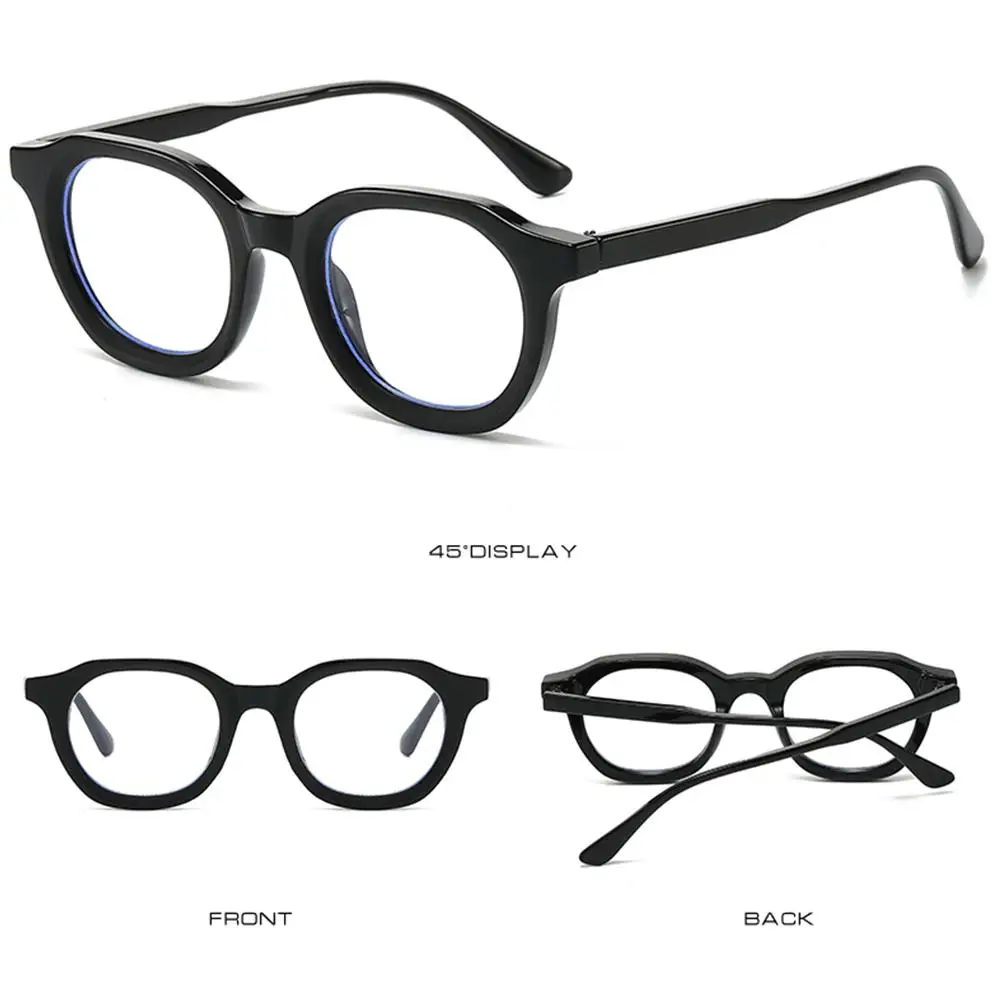 Elegadas de anteojos negros elegantes con un diseño de pantalla de 45 grados para un atractivo visual mejorado