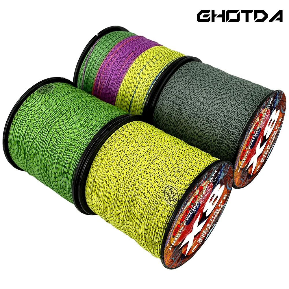 GHOTDA-sedal de pesca trenzado X4/X8, multifilamento de moteado de 300M, alambre de Pe Invisible súper fuerte, accesorios de pesca de carpa de fundición larga - imagen 3