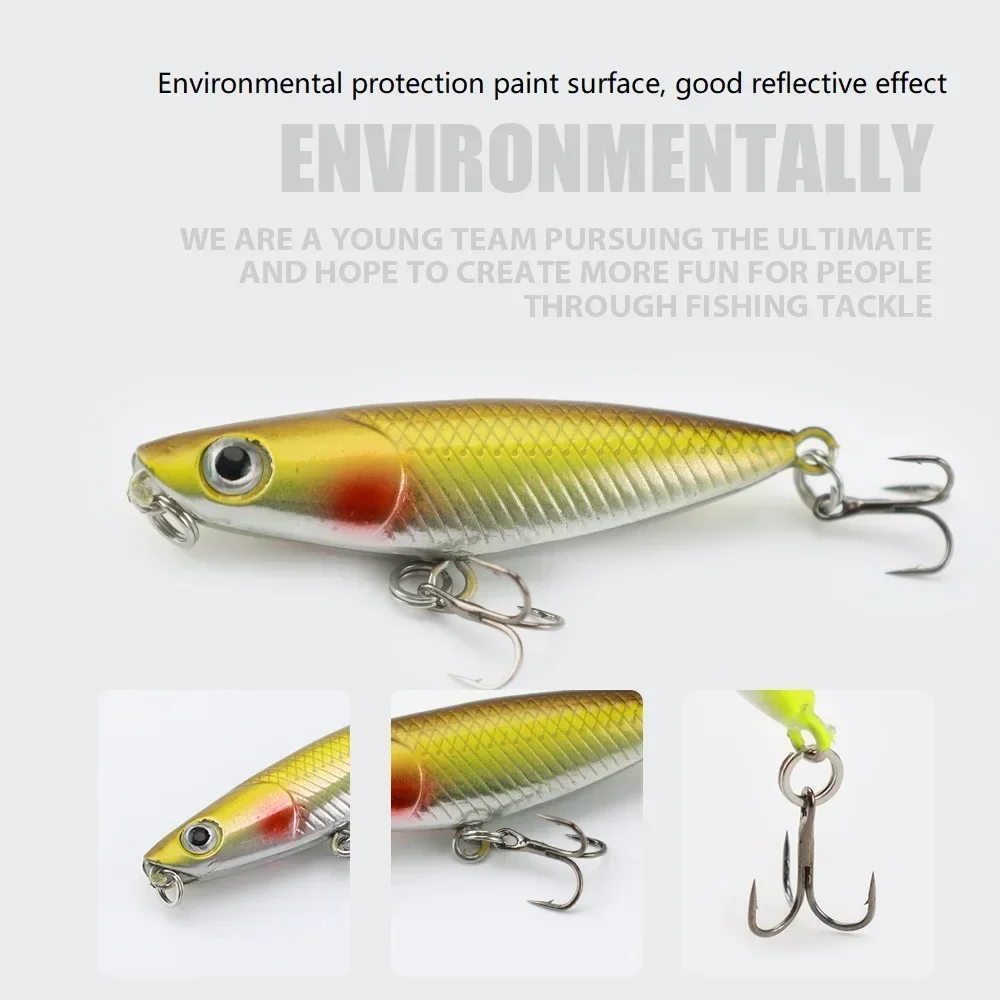 1 Uds 45mm/1,9g nuevo Topwater superficie de lápiz señuelo de pesca caminar el perro cebo duro Artificial de agua salada lubina aparejos de caminante de plástico - imagen 3