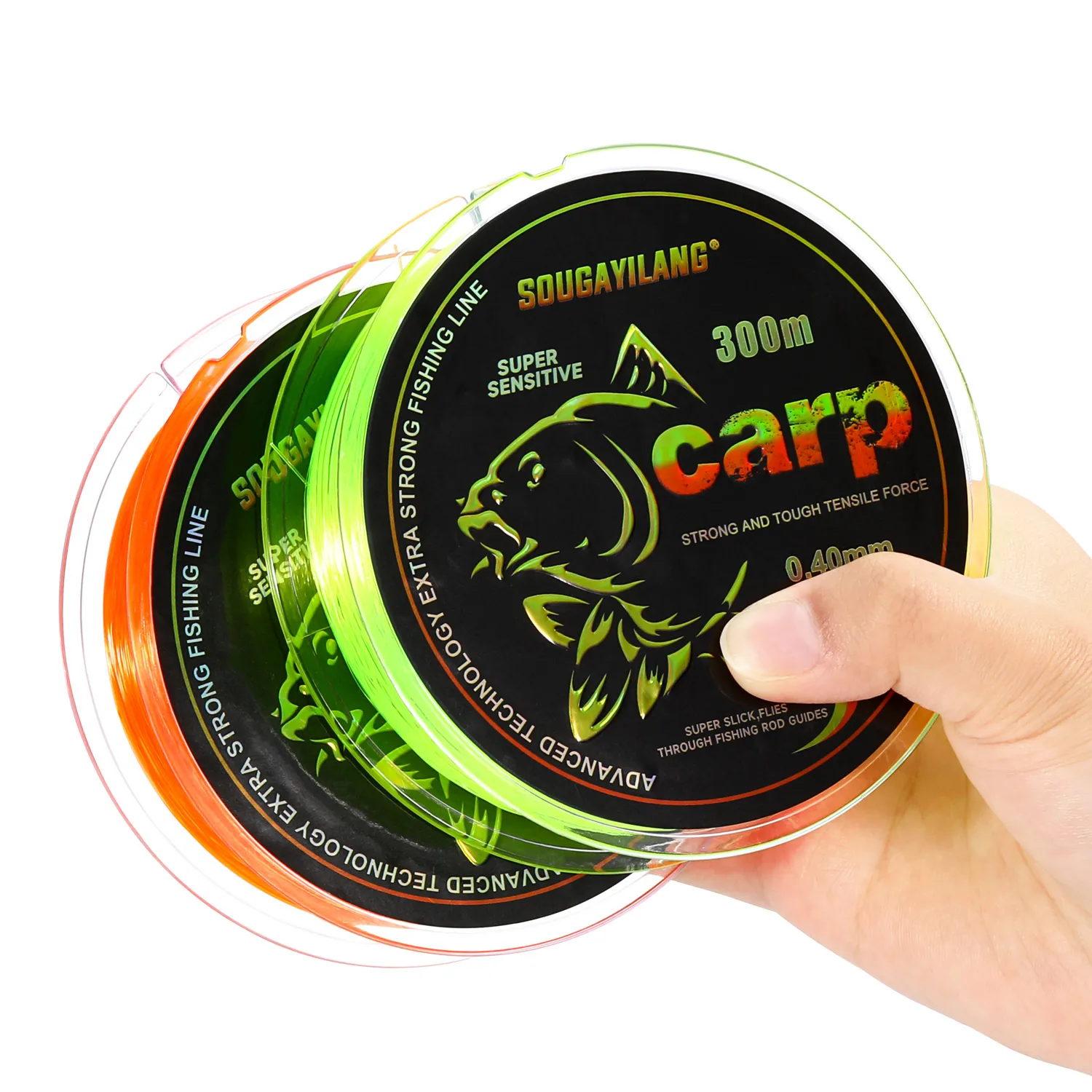 Línea de Pesca de carpa Sougayilang, línea de Pesca de nailon de 300m y 1000m, arrastre máximo de 13-25LB, monofilamento súper fuerte, línea de Pesca de agua dulce - imagen 2