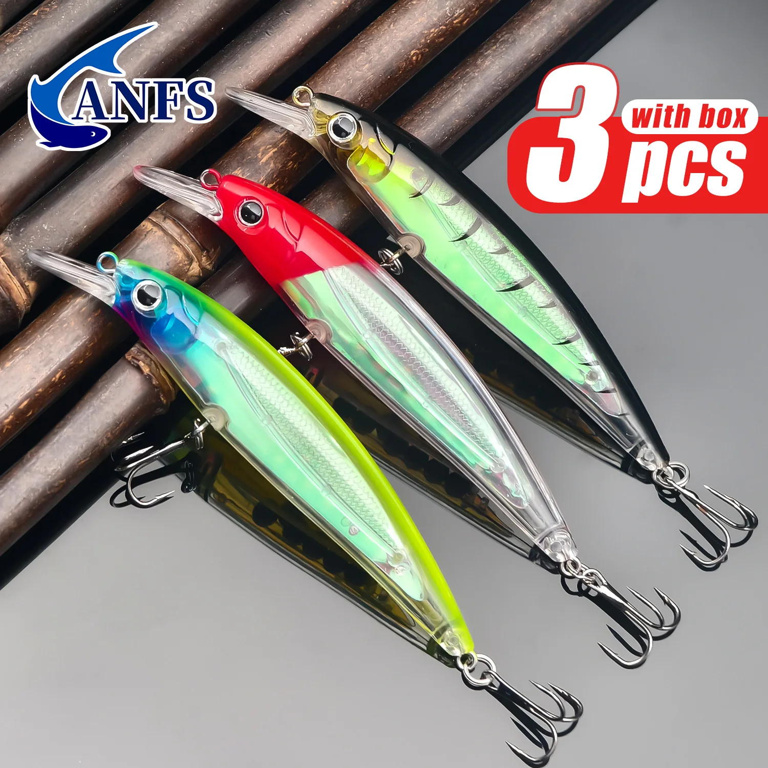 ANFS Kit de Señuelos de Pesca de 3 Piezas: Cebo Artificial para Pesca en Agua Dulce y Salada, Regalo Perfecto para Pescador - imagen 4