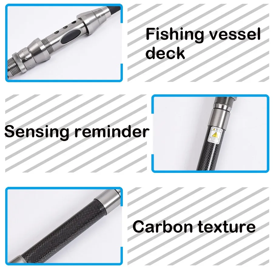 Caña de pescar telescópica de carbono, caña de pescar giratoria de 1,5 m, 1,8 m, 2,1 m y 2,4 m - imagen 5
